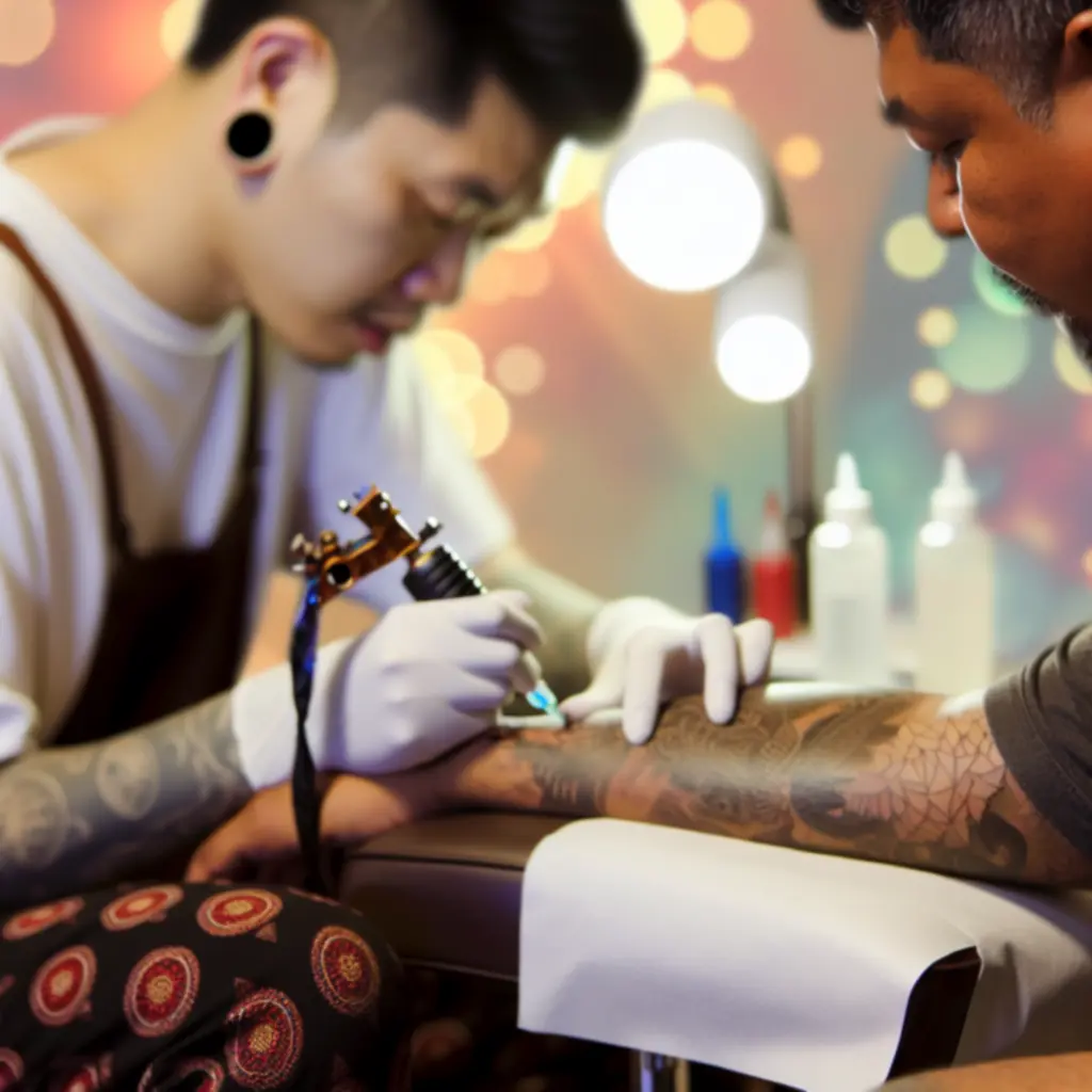 Tetoválás-portfólió részlete fekete-szürke és színes munkákkal