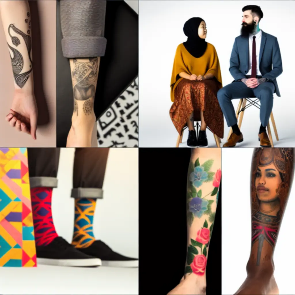 Különféle tetoválás motívumok gyűjteménye állatokkal, növényekkel és geometrikus formákkal